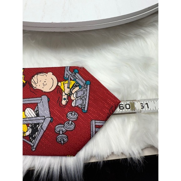 Peanuts Charlie Brown and Gang Fitness Gym Workout Necktie Red Blue Set - Picture 3 of 4